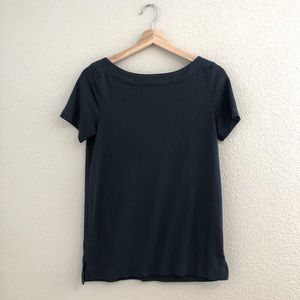LOFT Boat Neck Shirt Navy Blue